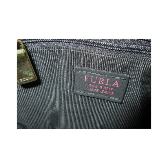 Furla Brava Mini Straw & Black Leather Summer Crossbody Shoulder Bag NWOT - Picture 10 of 11